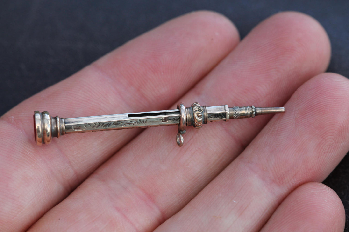 Antique 9ct Gold Miniature Retractable Pencil