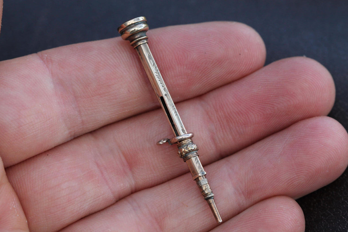 Antique 9ct Gold Miniature Retractable Pencil