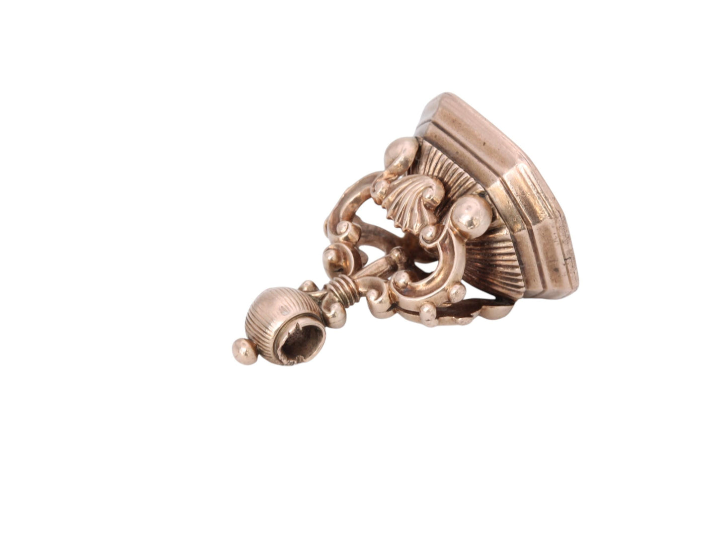 Antique 9ct Gold Citrine Intaglio Boar Seal Pendant