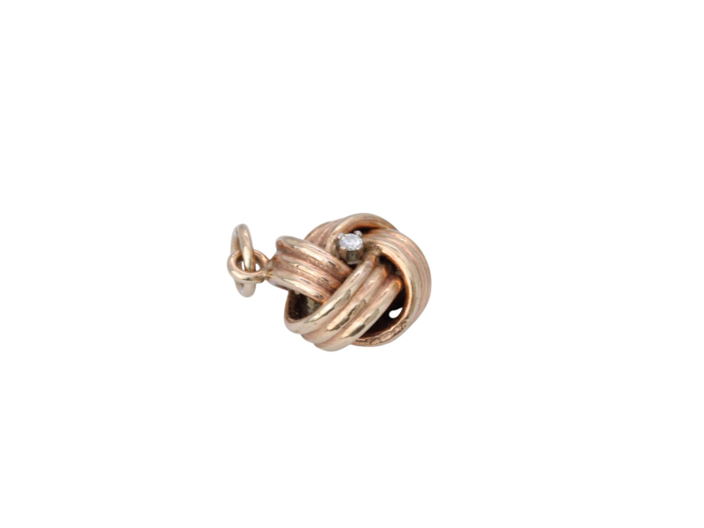 Vintage 9ct Gold Lovers Knot Diamond Pendant