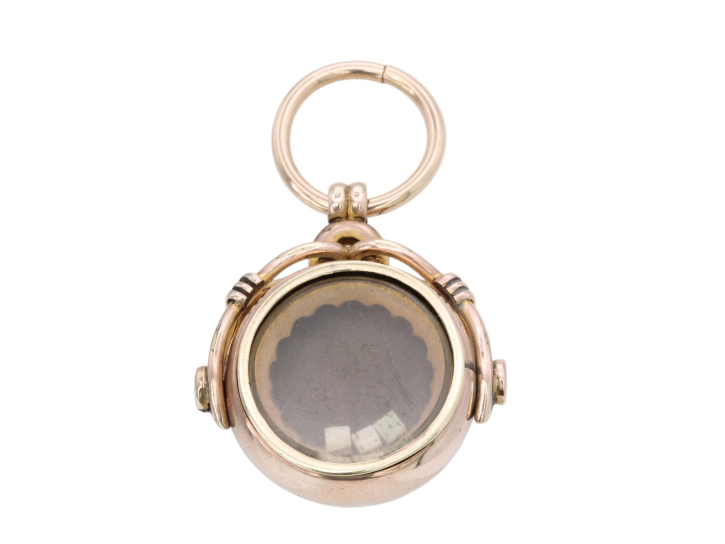 Antique 9ct Gold Gambling Dice Shaker Spinner Pendant