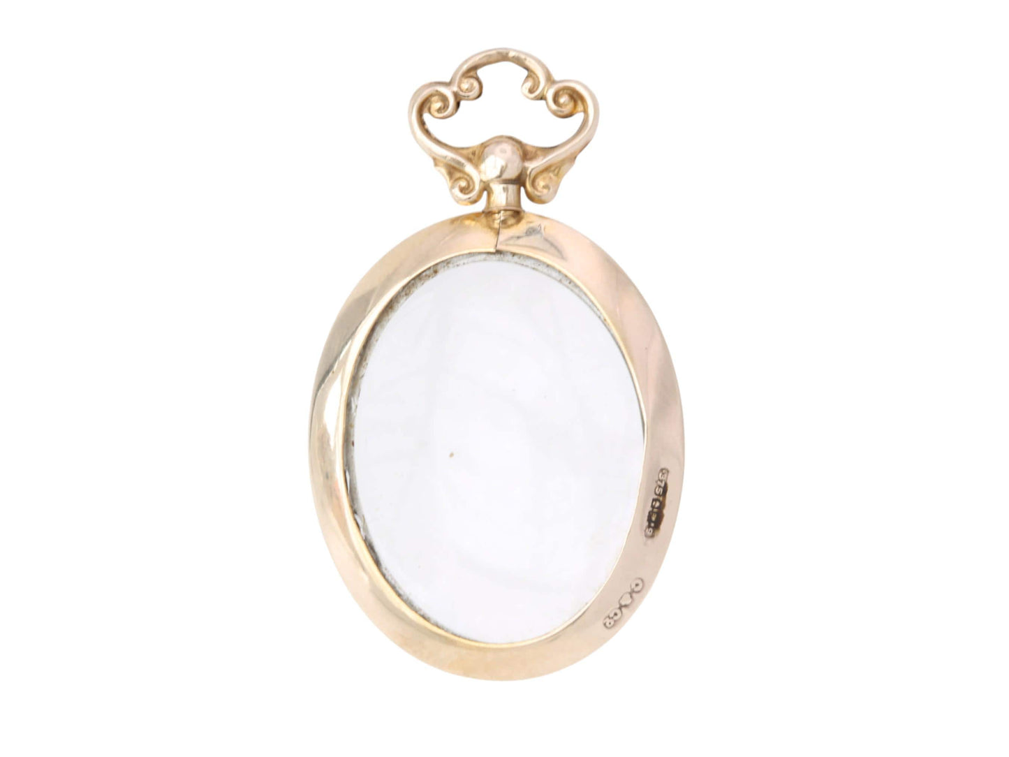 Antique 9ct Gold Glass Pendant Locket
