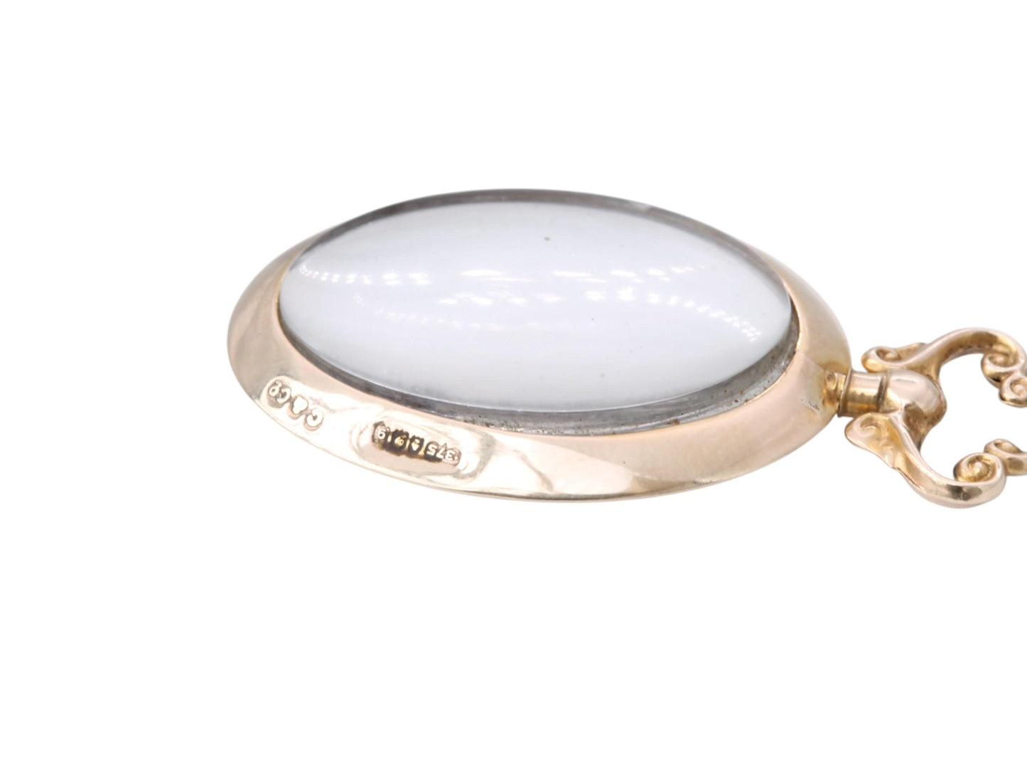 Antique 9ct Gold Glass Pendant Locket