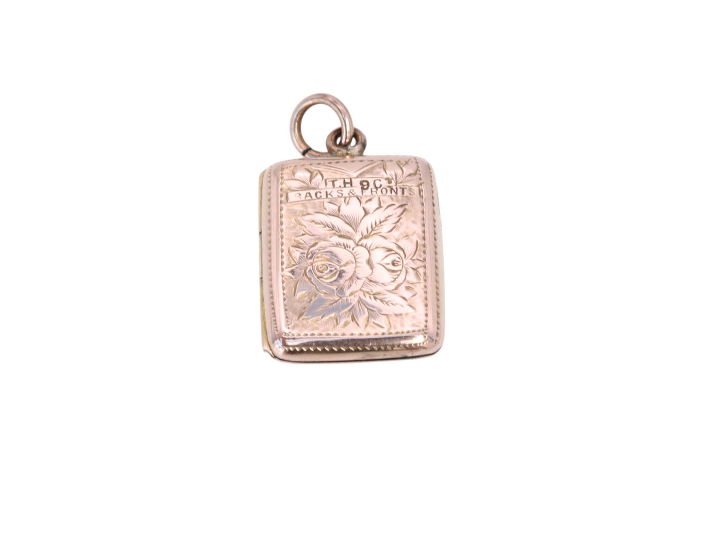 Antique 9ct Gold Forget Me Not, Tulip Locket