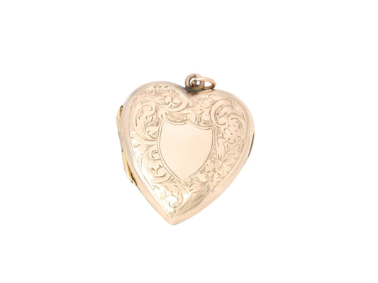 Antique 9ct Gold Chased Heart Locket