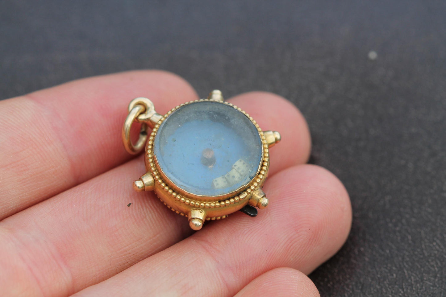 Antique 15ct Gold Dice Gambling Roulette Pendant Fob
