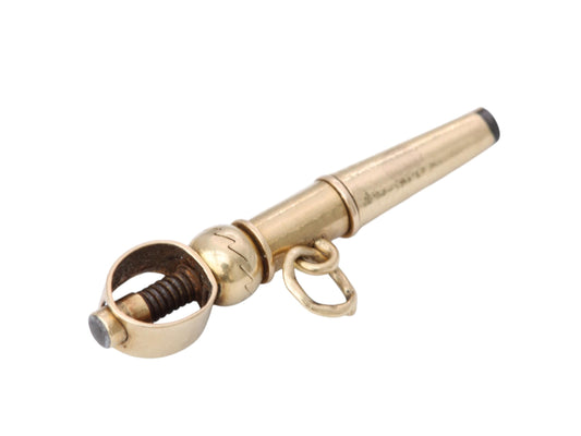 Antique 18ct Gold Watch Key Charm Pendant, c.1880