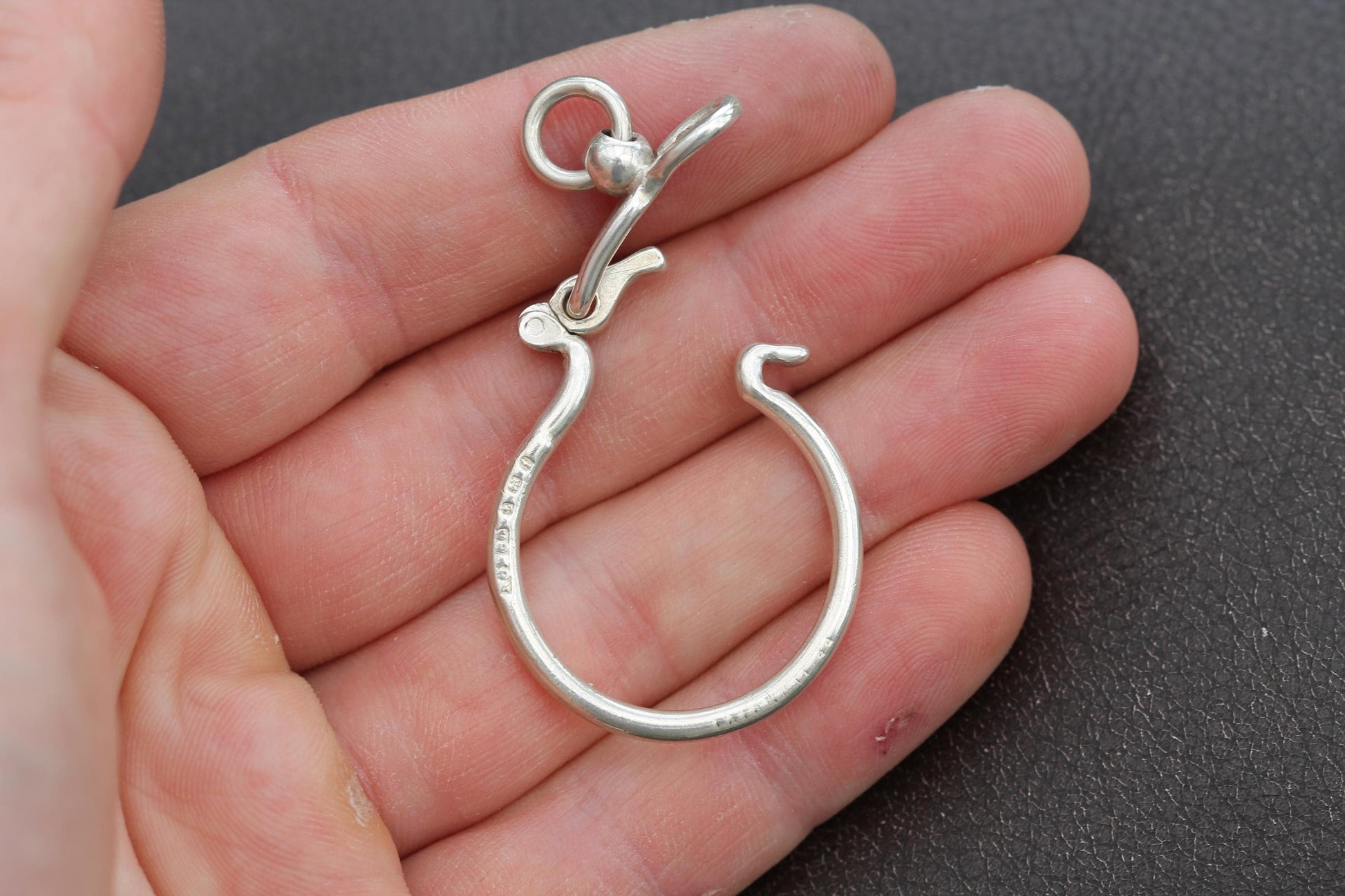 Antique-Sterling-Silver-Large-Clasp-Fastener,-1908