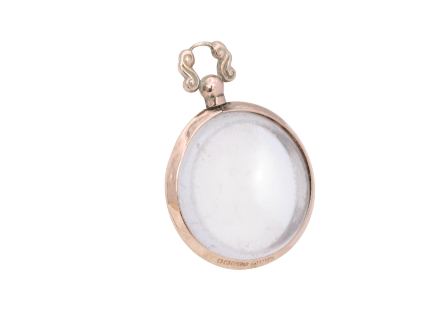 Antique 9ct Gold Small Glass Open Face Locket