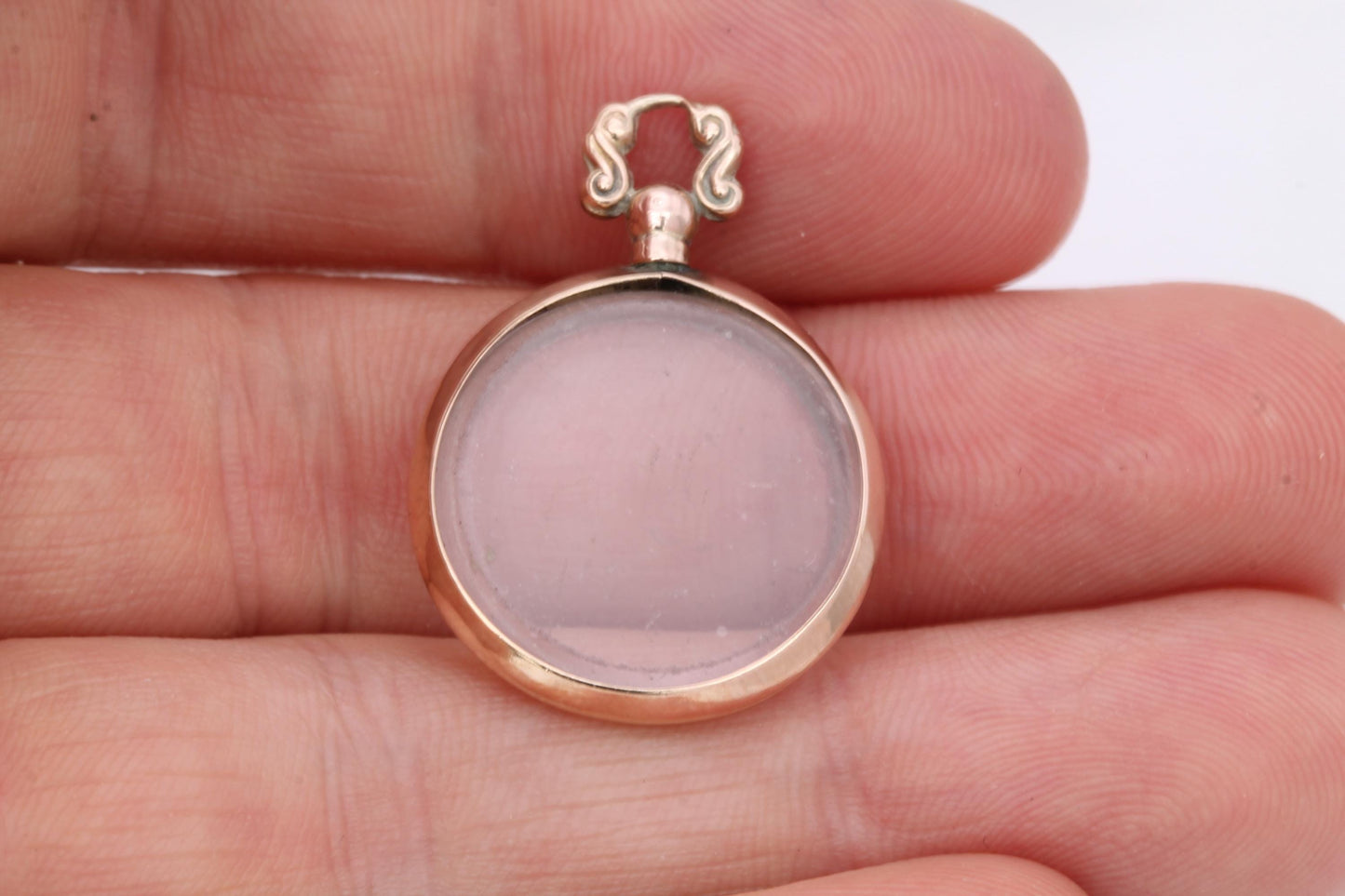 Antique 9ct Gold Small Glass Open Face Locket