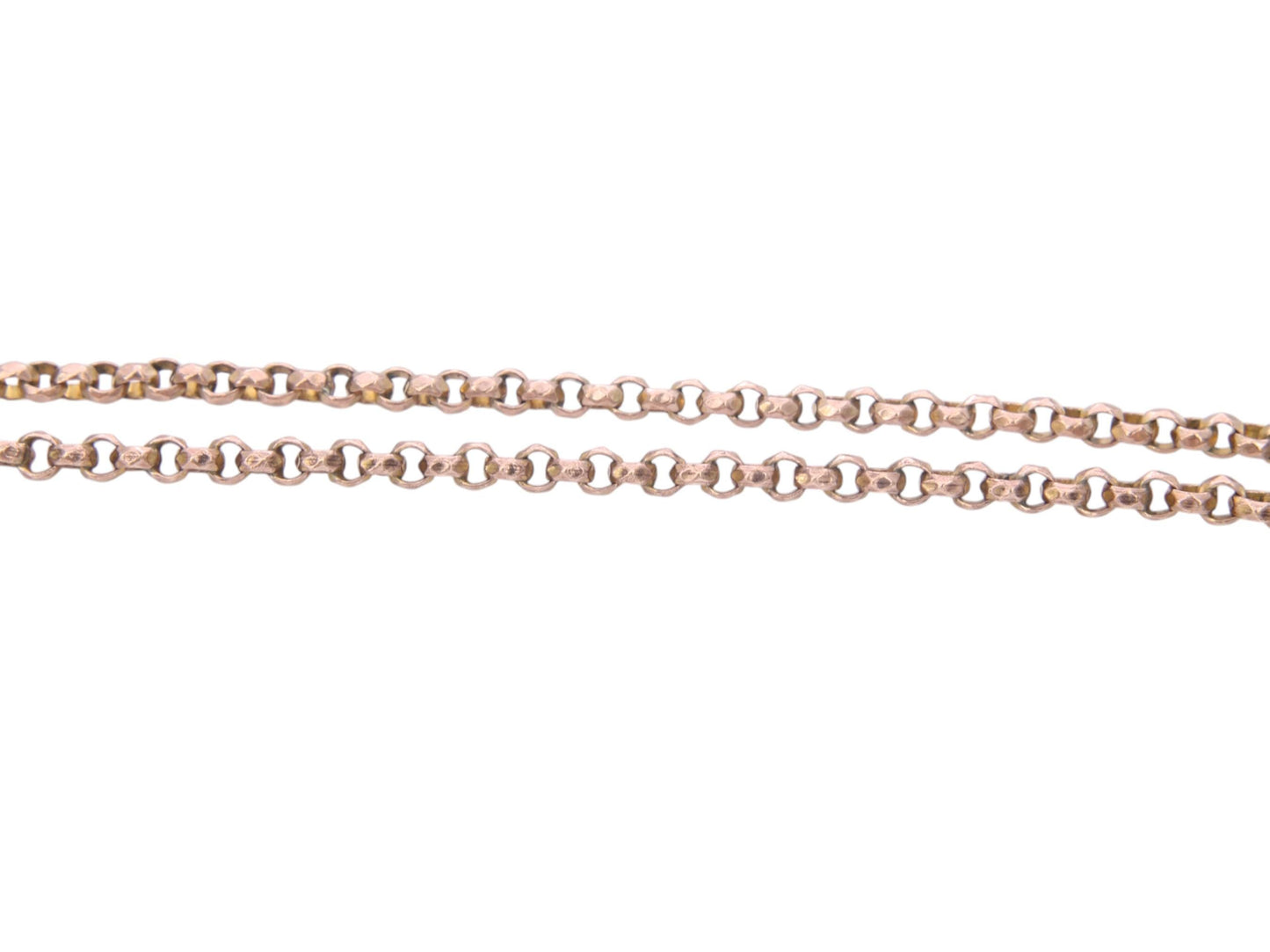 Antique 9ct Rolled Gold Faceted Belcher Long Guard, 55"