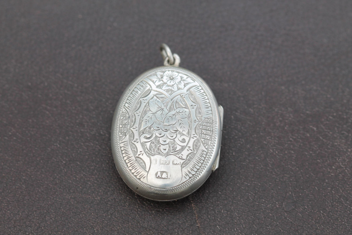 Antique Sterling Silver Decorative Lucky Horseshoe Locket, 1883