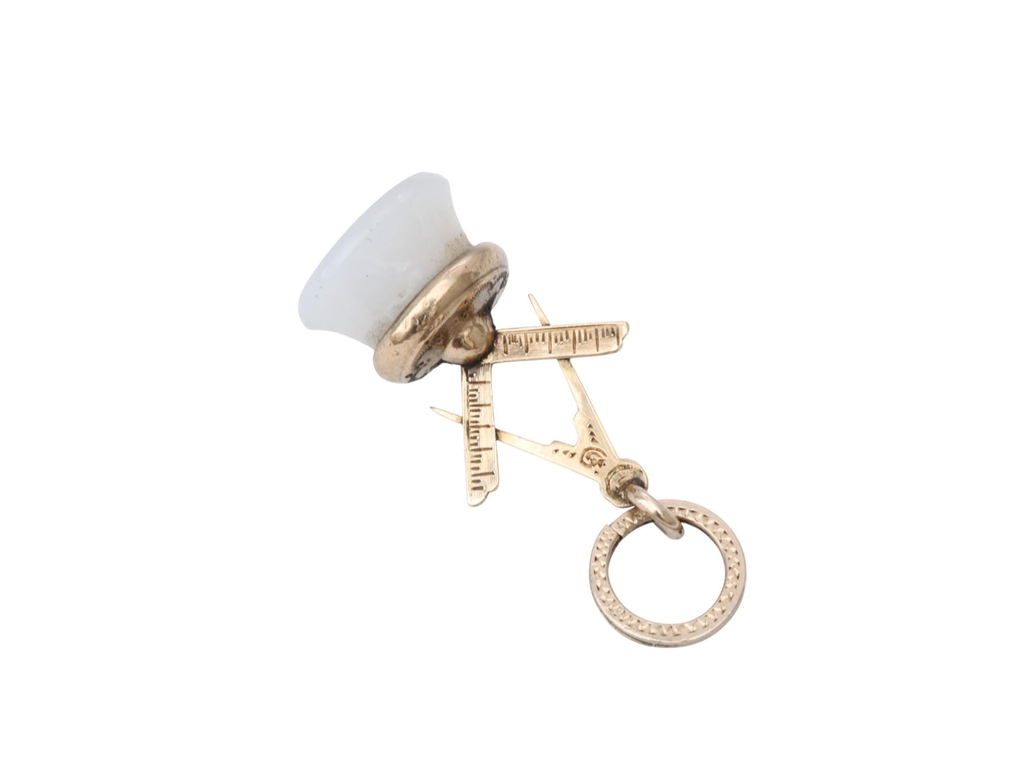 Antique 9ct Gold Masonic Chalcedony Pendant