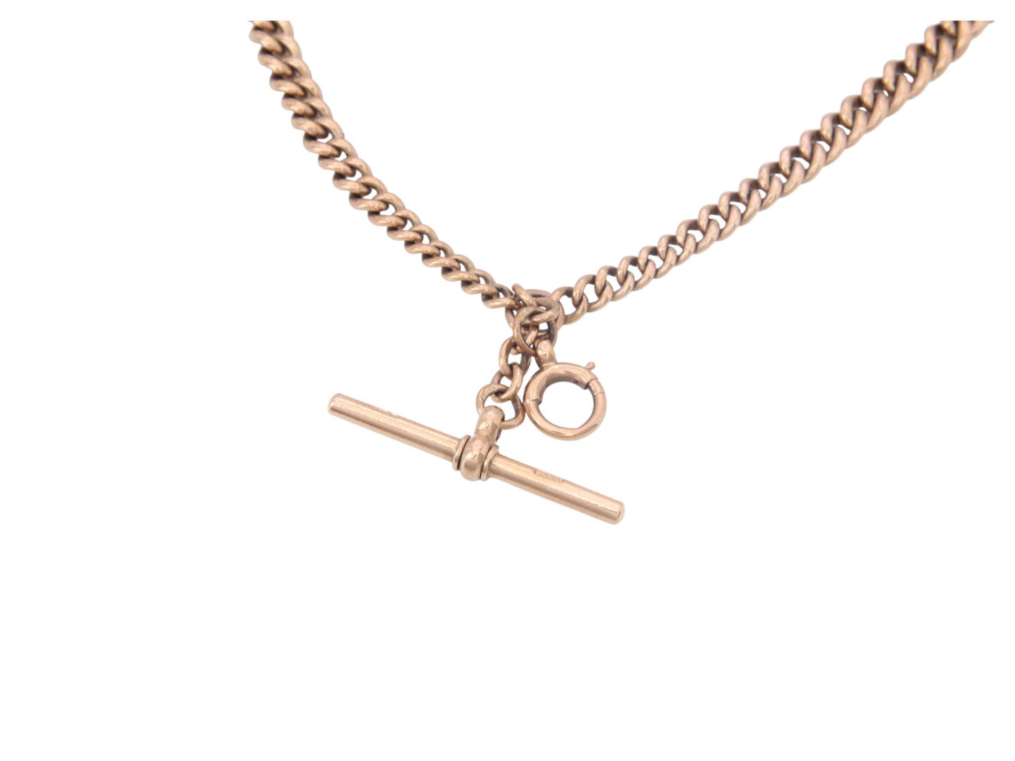 Antique 9ct Gold Double Albert Chain Necklace, Heavy Graduated Links, 45g, 16.5"