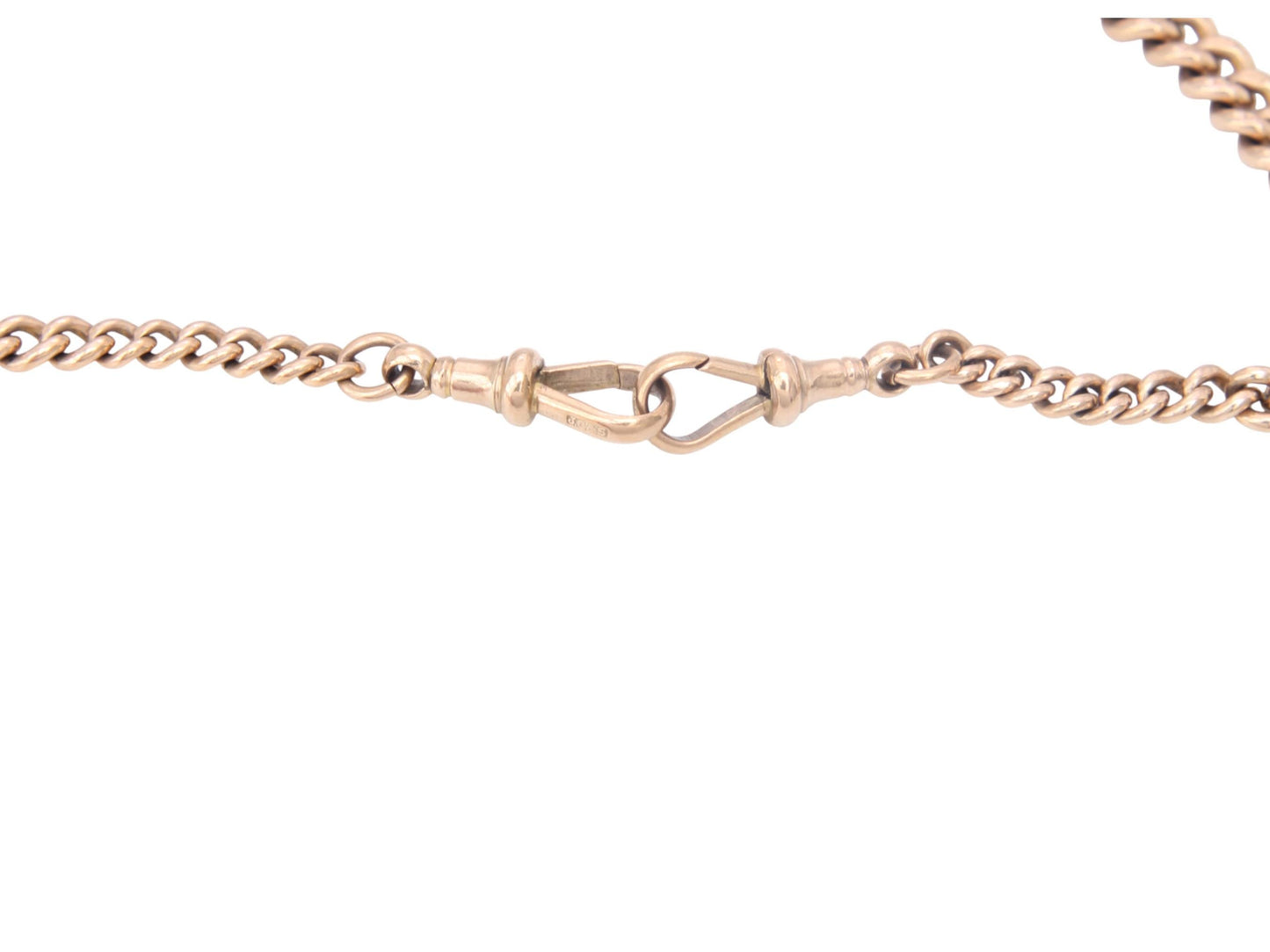 Antique 9ct Gold Double Albert Chain Necklace, Heavy Graduated Links, 45g, 16.5"