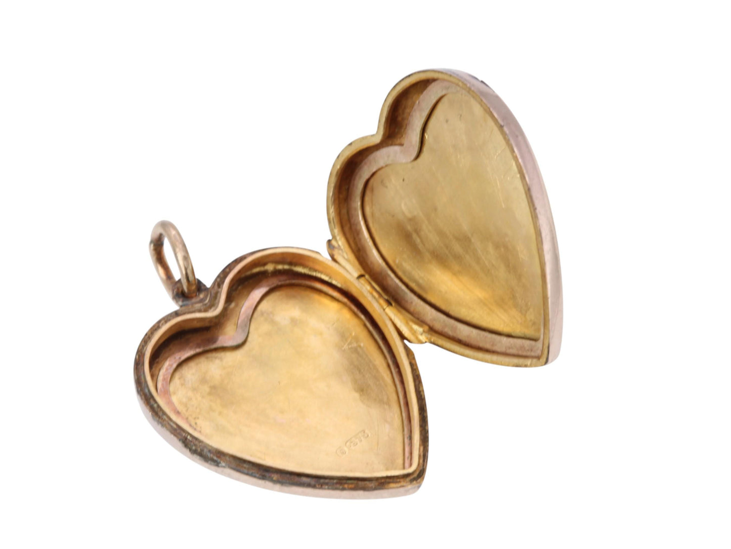 Antique Edwardian 9ct Gold Heart Locket, Floral Chasing & Forget-Me-Nots, 1907