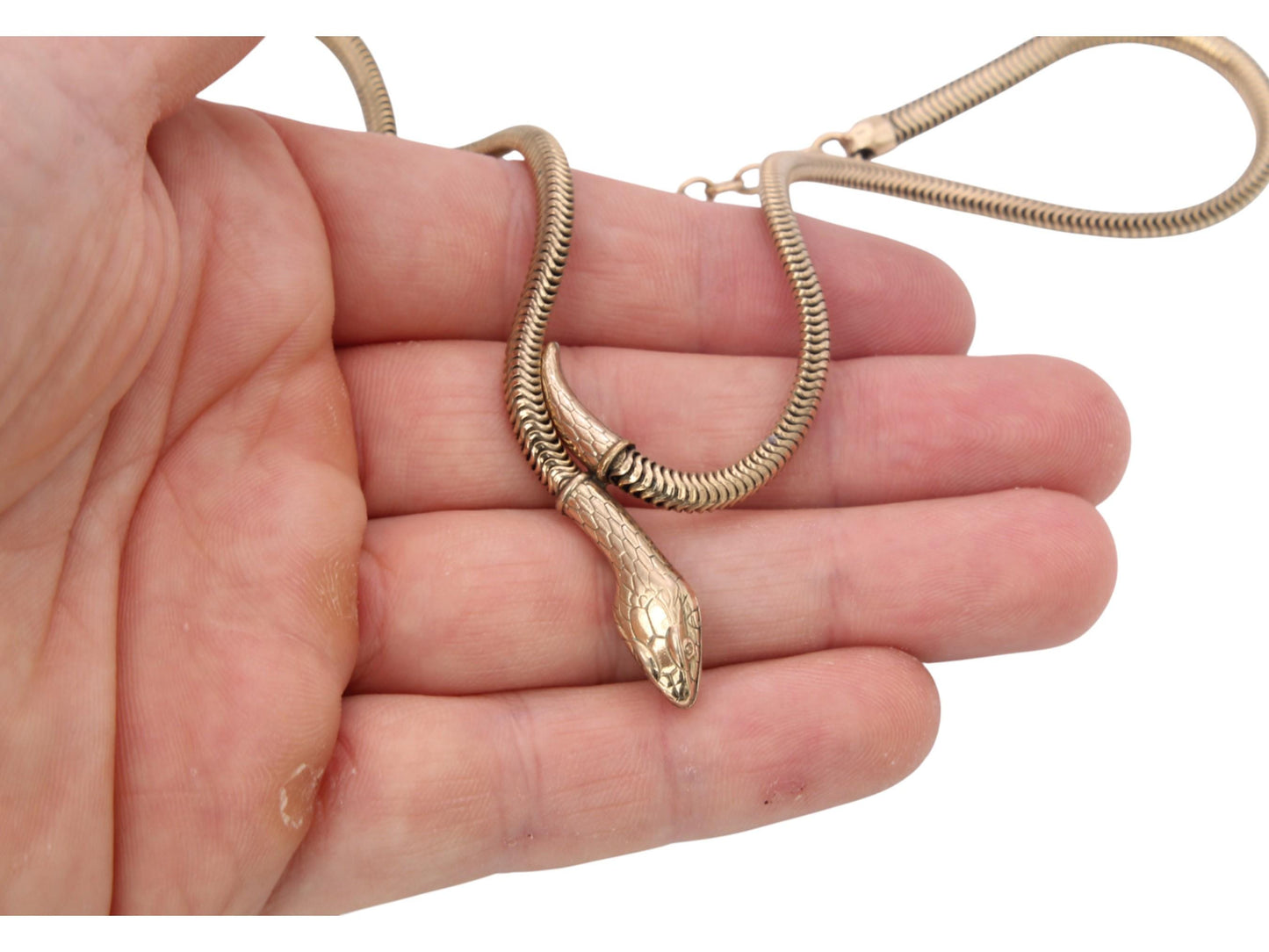Vintage 9ct Rolled Gold Snake Necklace