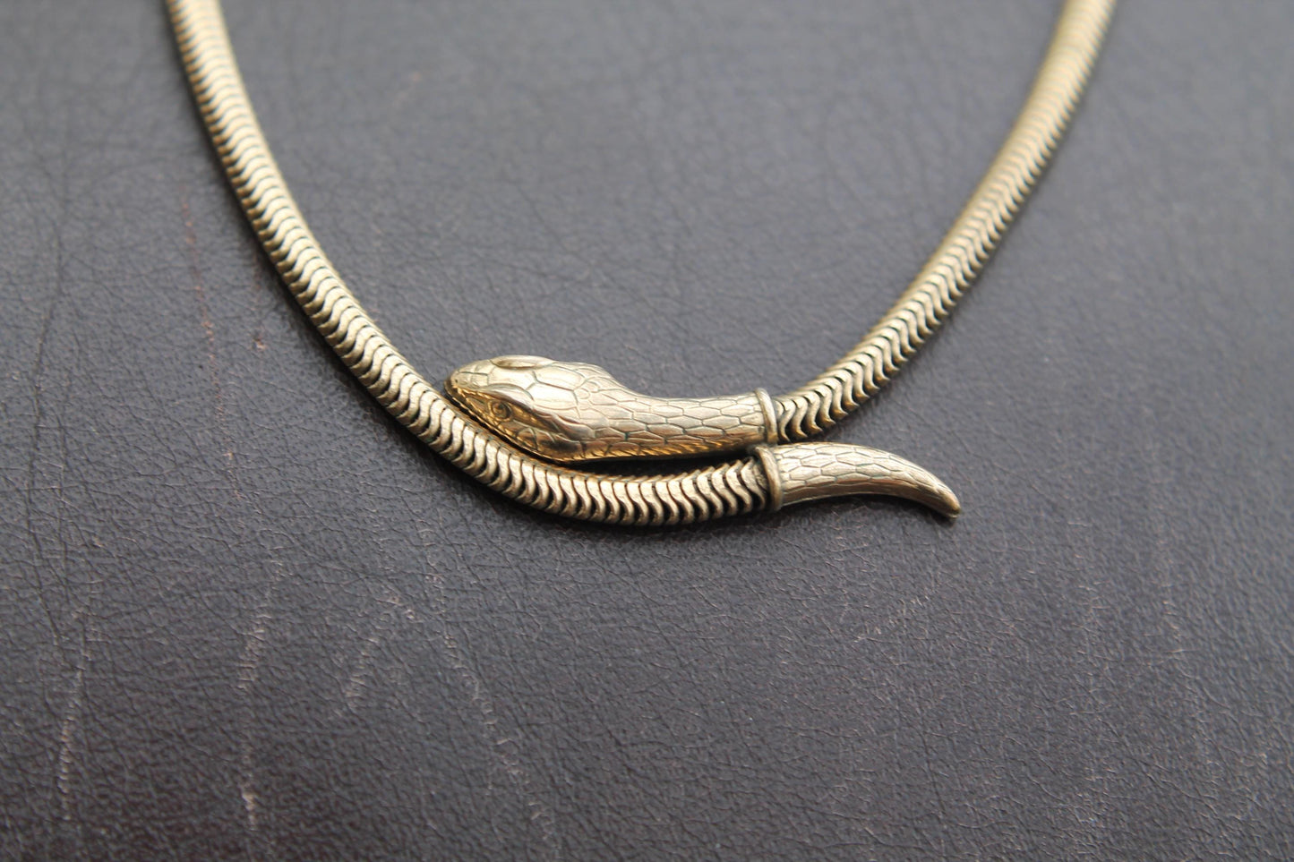 Vintage 9ct Rolled Gold Snake Necklace