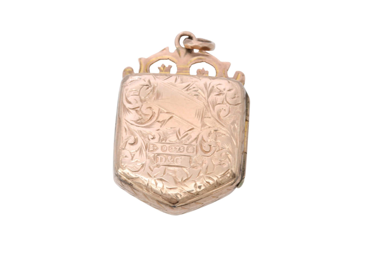 Antique 9ct Gold Shield Locket, 1902