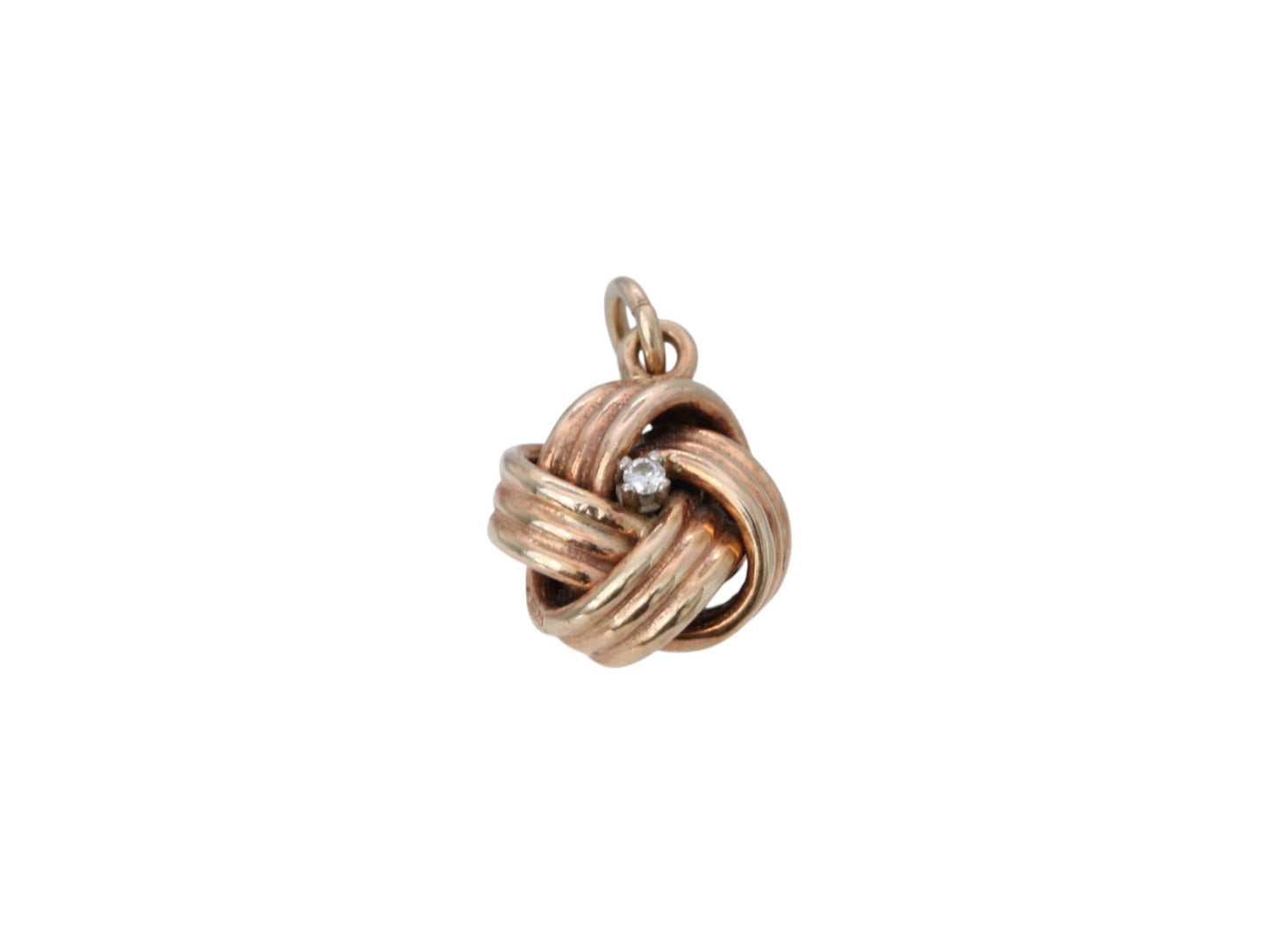 Vintage 9ct Gold Lovers Knot Diamond Pendant