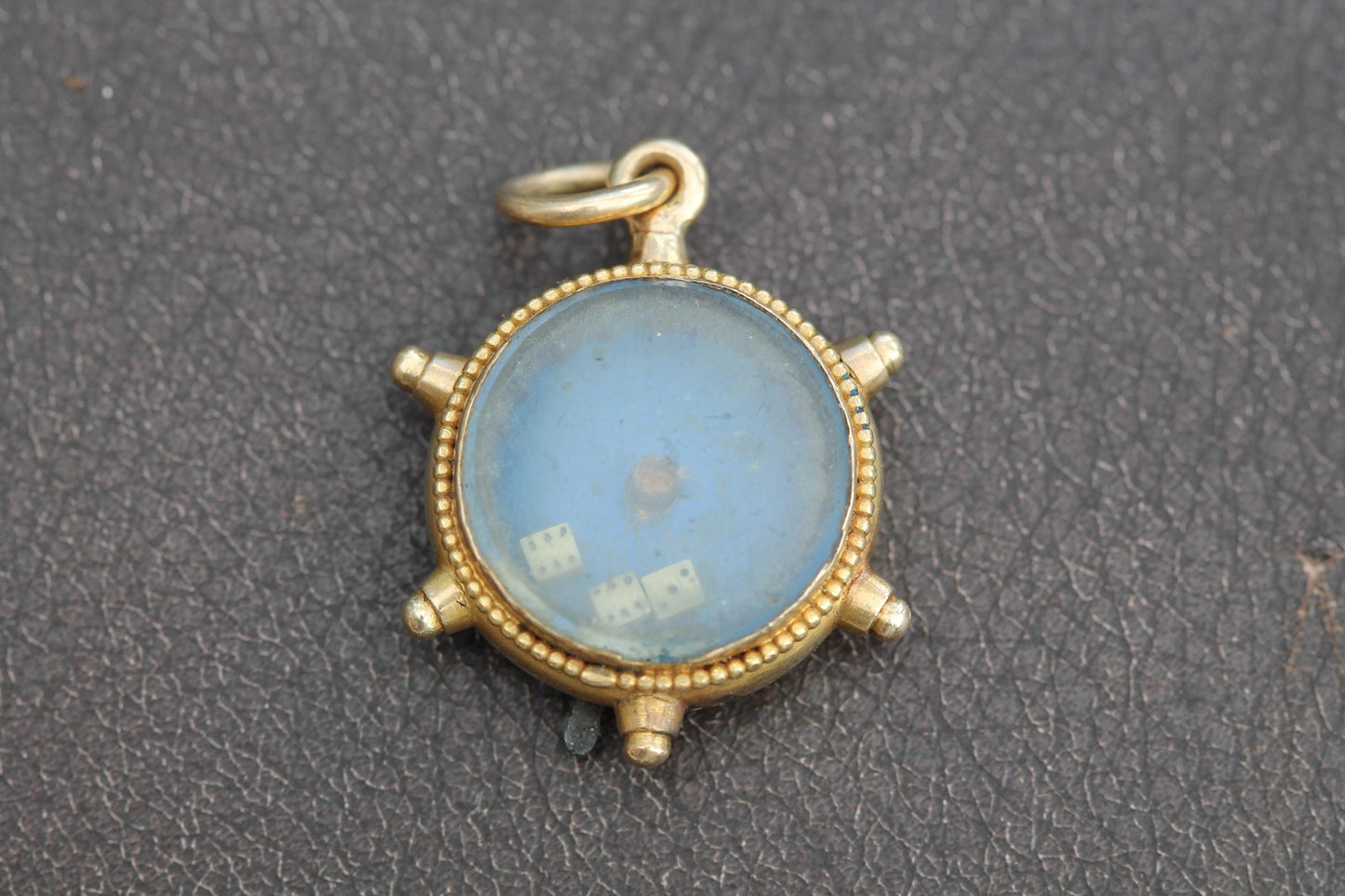 Antique 15ct Gold Dice Gambling Roulette Pendant Fob