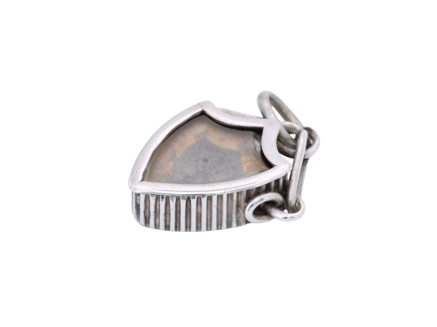 Antique Sterling Silver Shield Shaped Compass Pendant