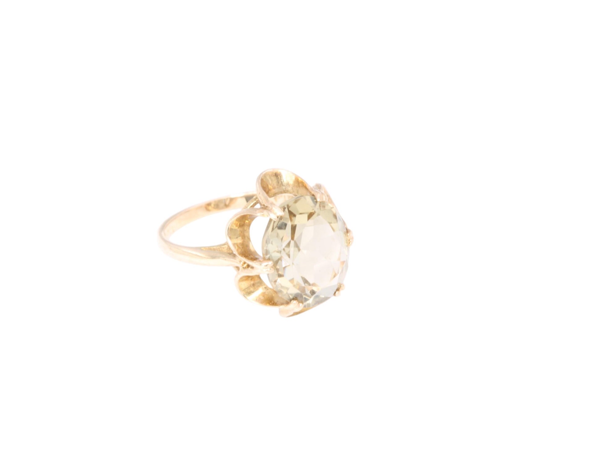 Vintage-9ct-Gold-Citrine-Cocktail-Ring,-1971