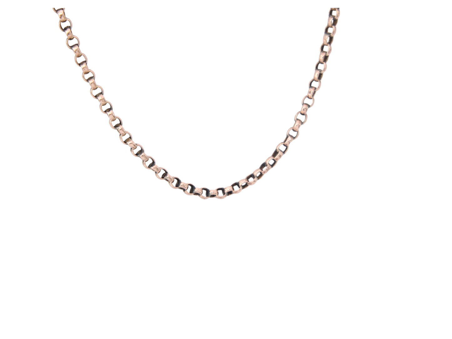 Antique 9ct Gold Necklace Fetter Links, 19.75"