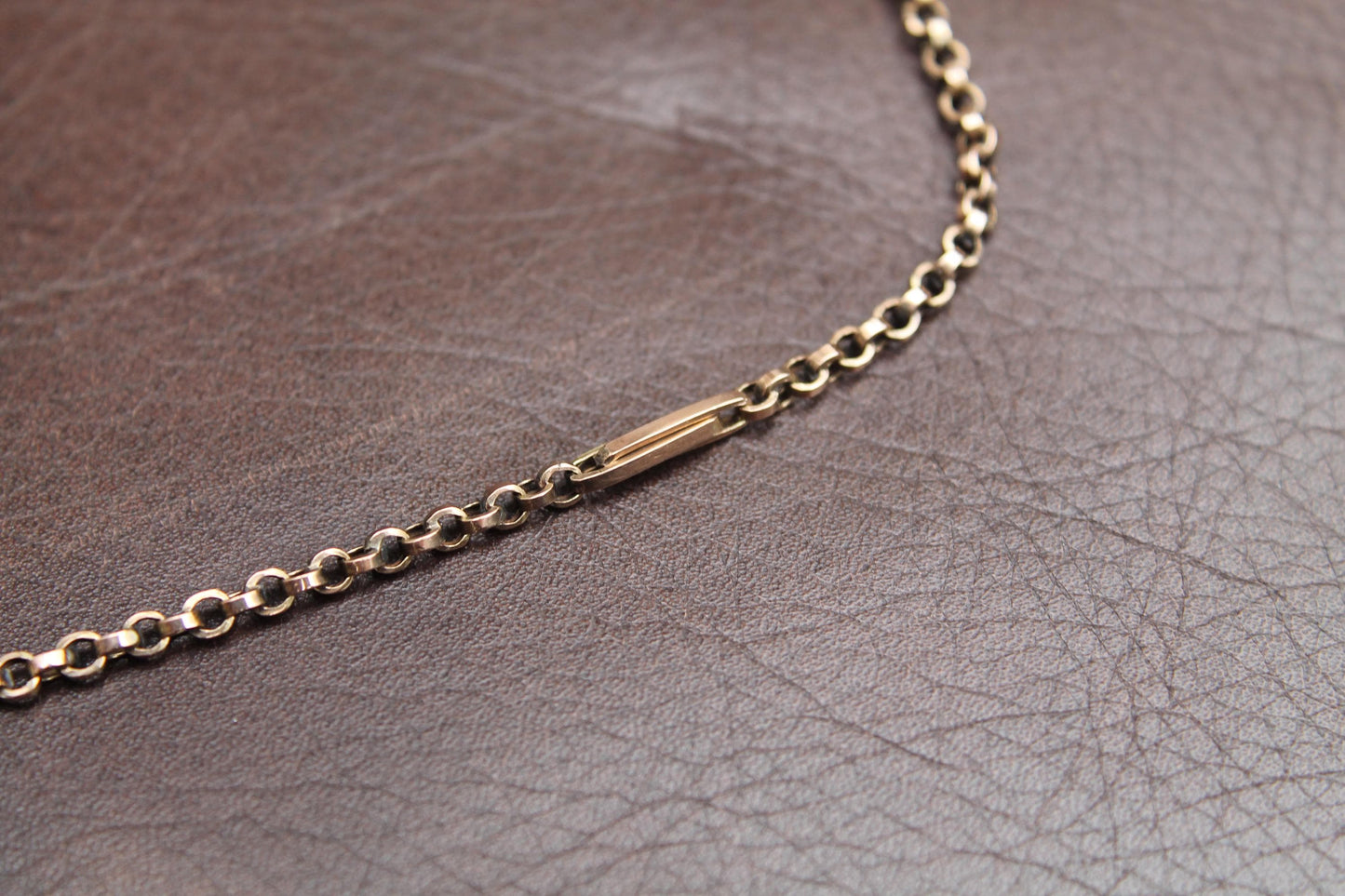 Antique 9ct Gold Necklace Fetter Links, 19.75"