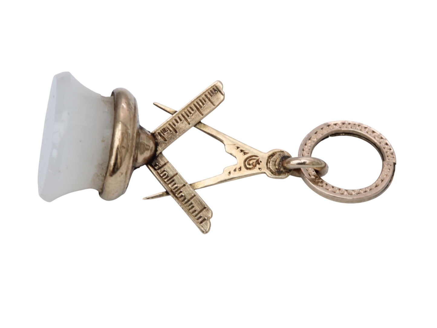 Antique 9ct Gold Masonic Chalcedony Pendant