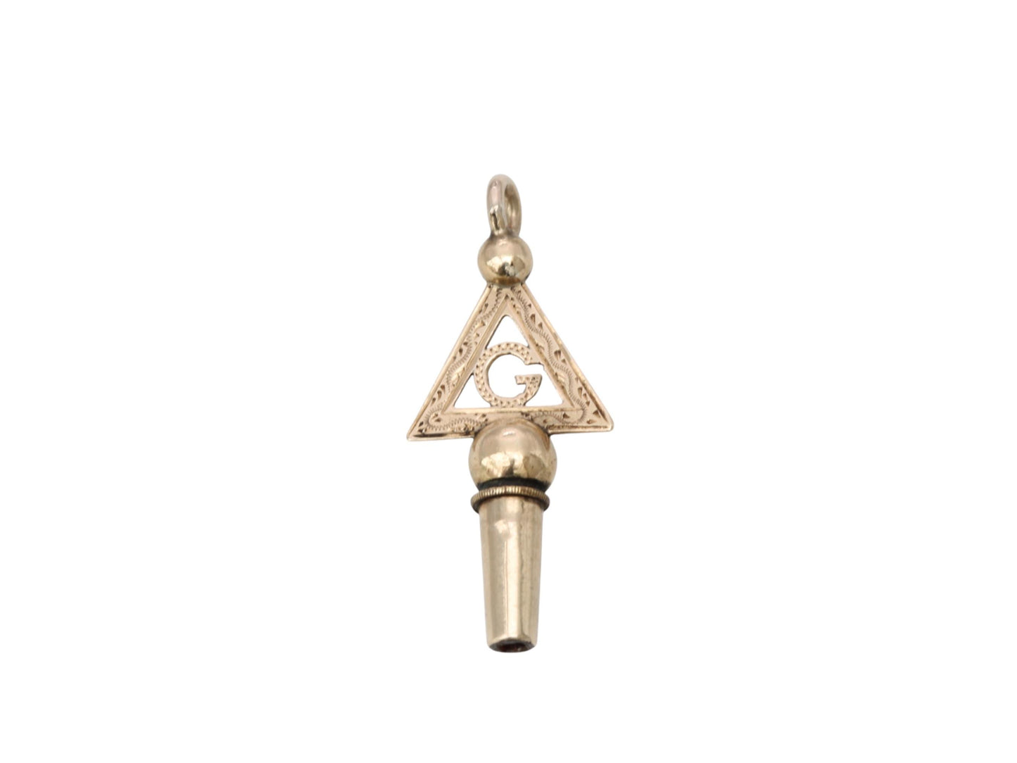 Antique 9ct Gold Masonic Watch Key Charm Pendant