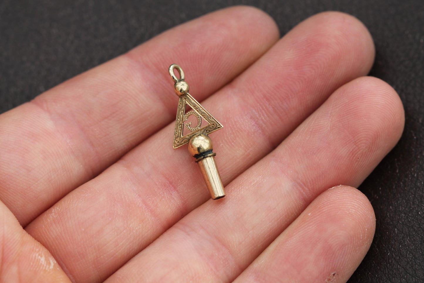 Antique 9ct Gold Masonic Watch Key Charm Pendant