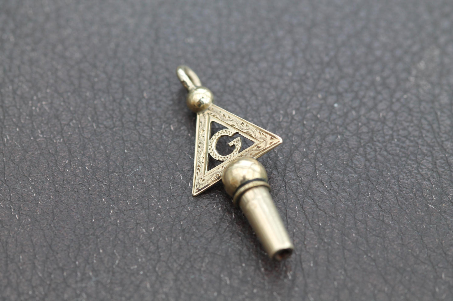 Antique 9ct Gold Masonic Watch Key Charm Pendant