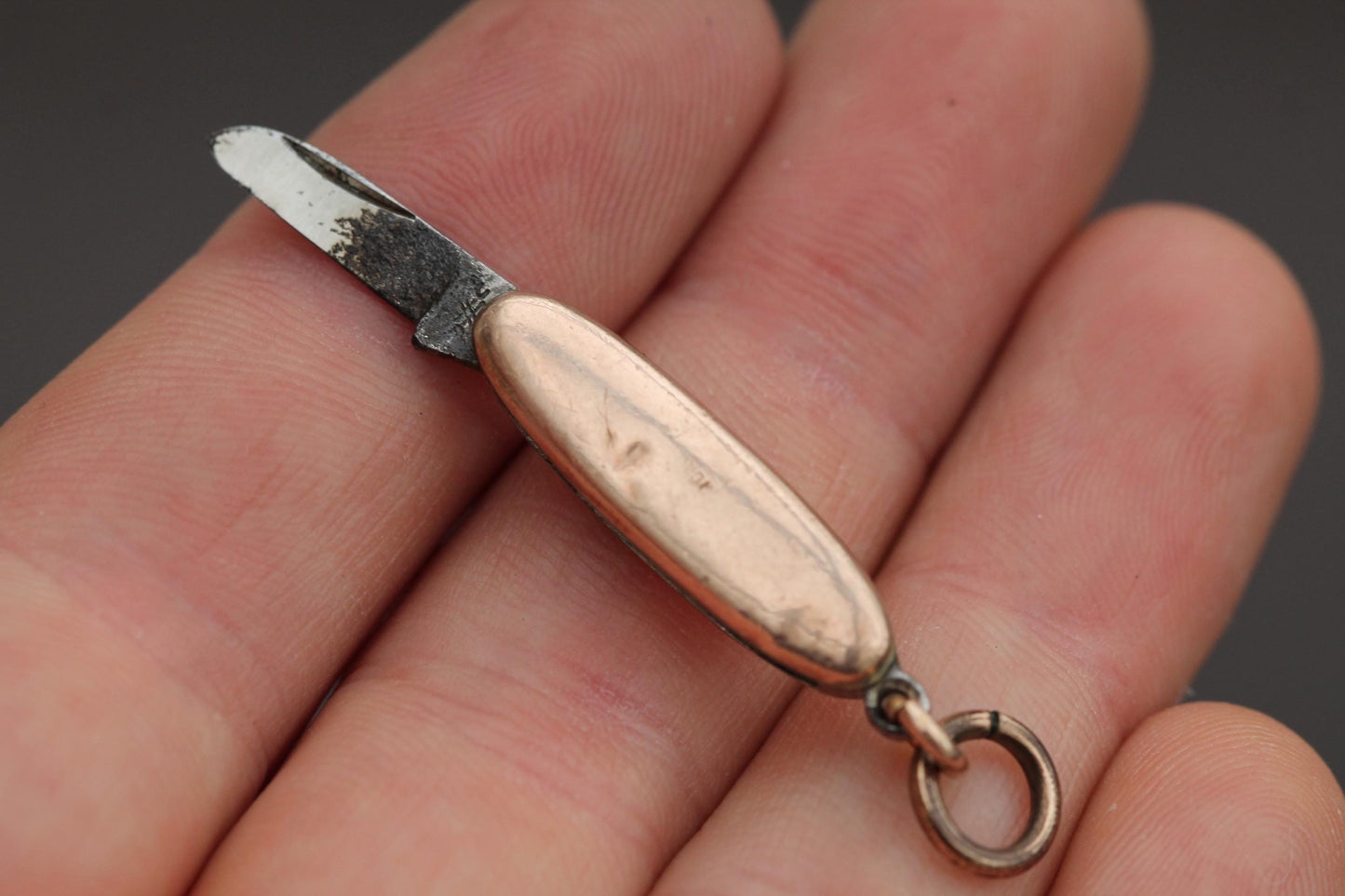 Vintage 9ct Gold Pen Knife Charm Pendant