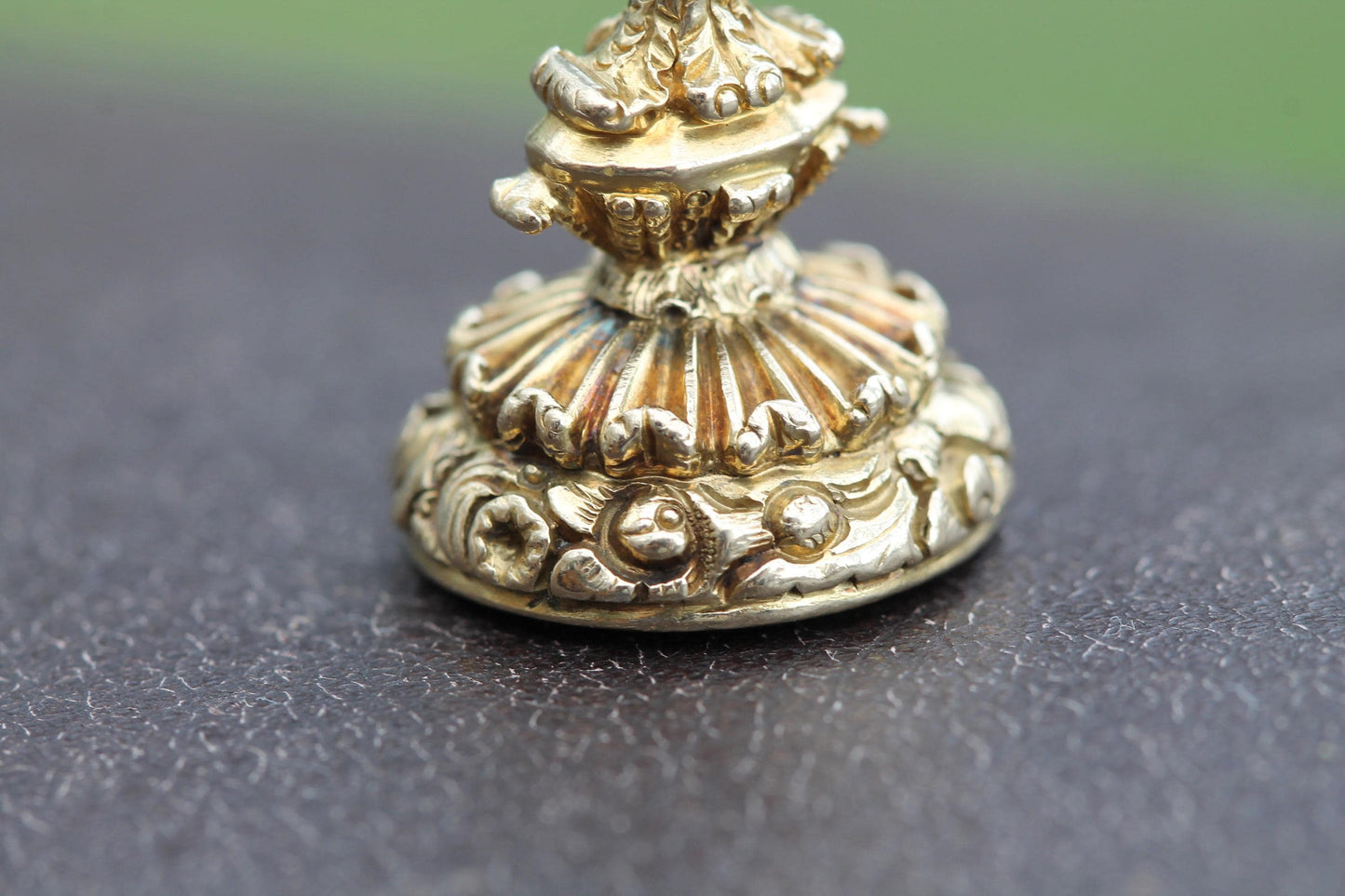 Antique 15ct Gold Seal, Bloodstone Intaglio with Ship & Motto “Such Is Life”, Victorian Sentimental Jewel c.1880