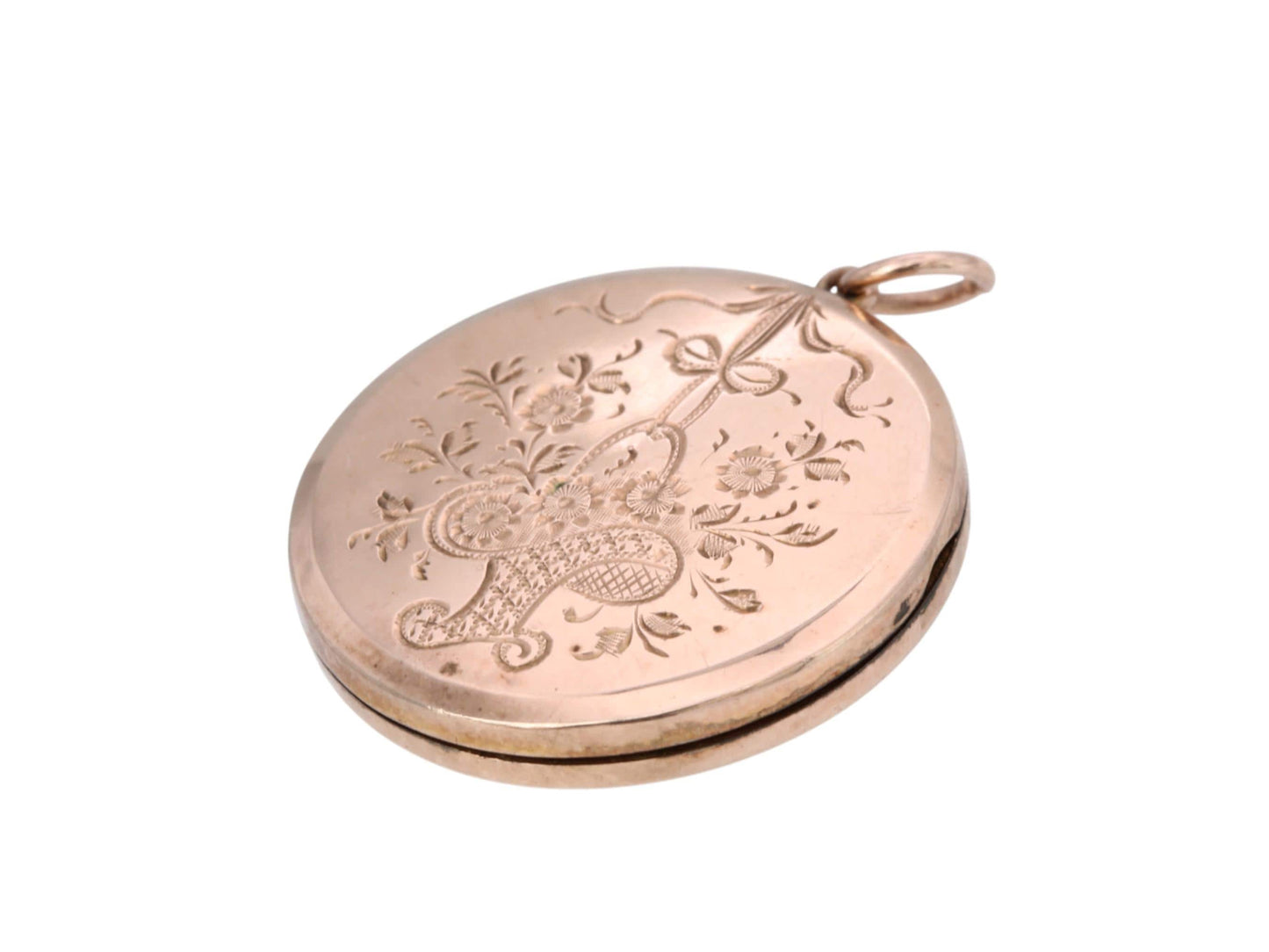 Antique 9ct Gold Bouquet Of Flowers Swallow Locket