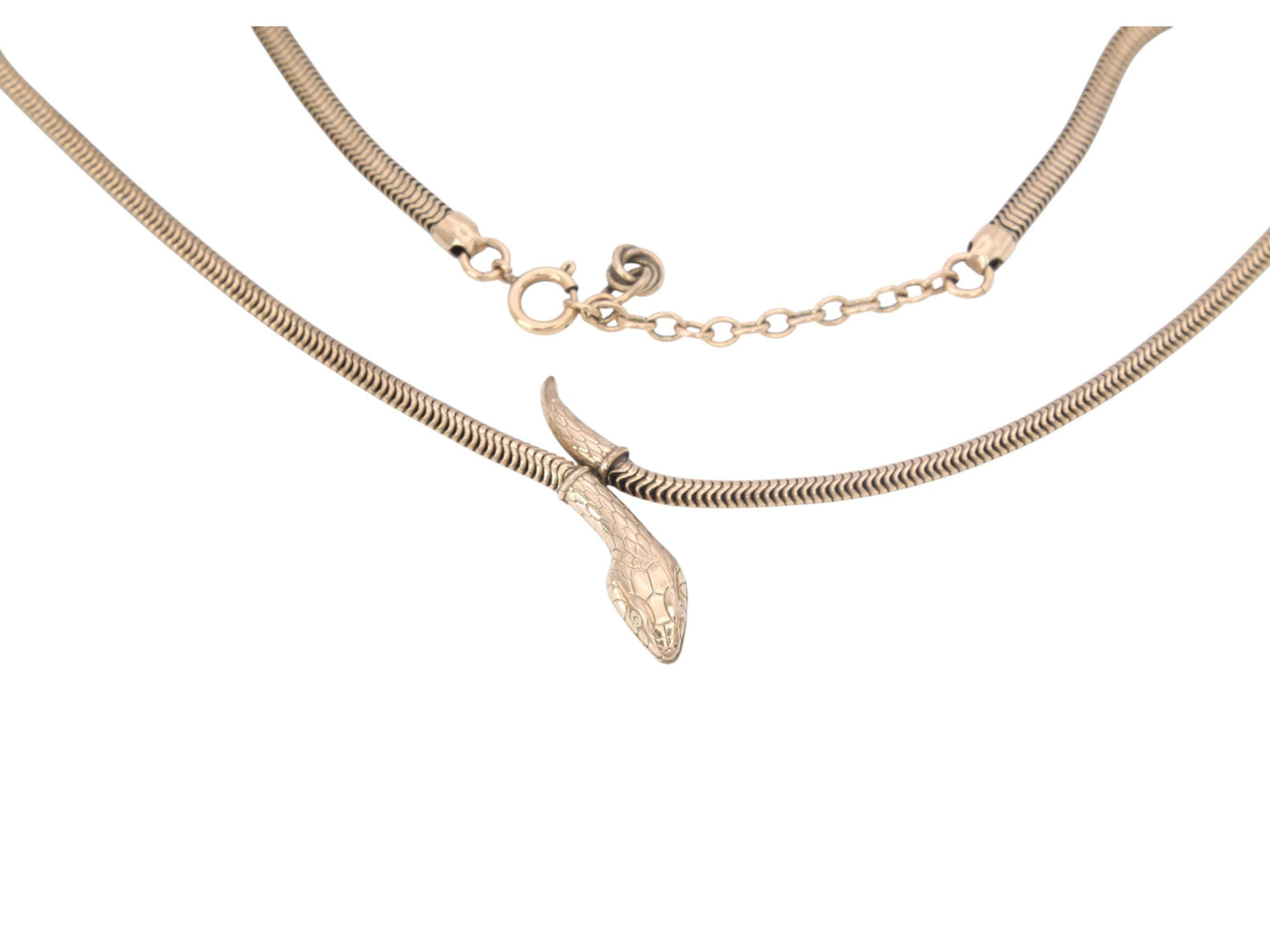 Vintage 9ct Rolled Gold Snake Necklace