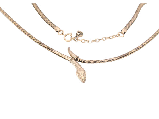 Vintage 9ct Rolled Gold Snake Necklace