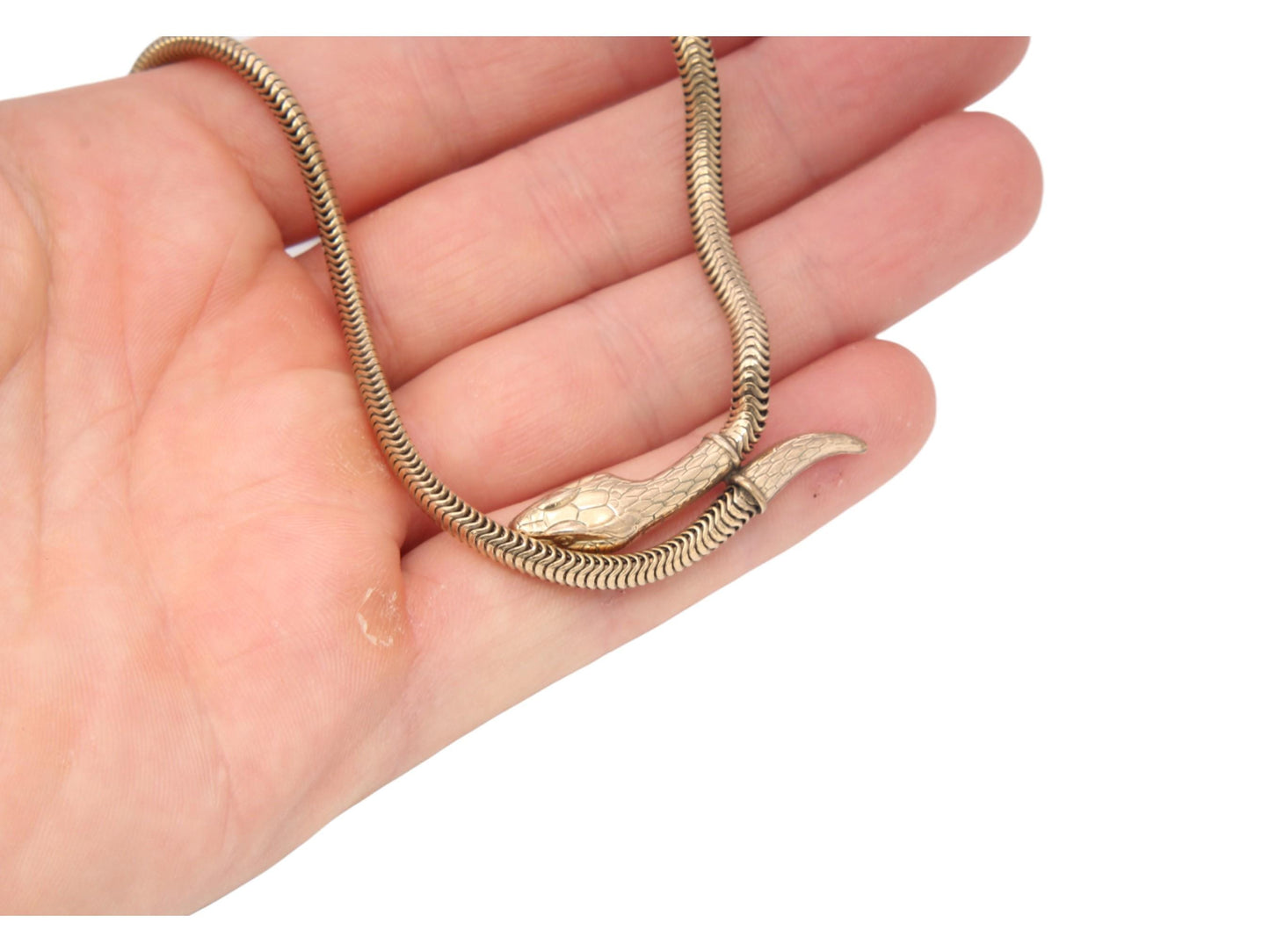 Vintage 9ct Rolled Gold Snake Necklace