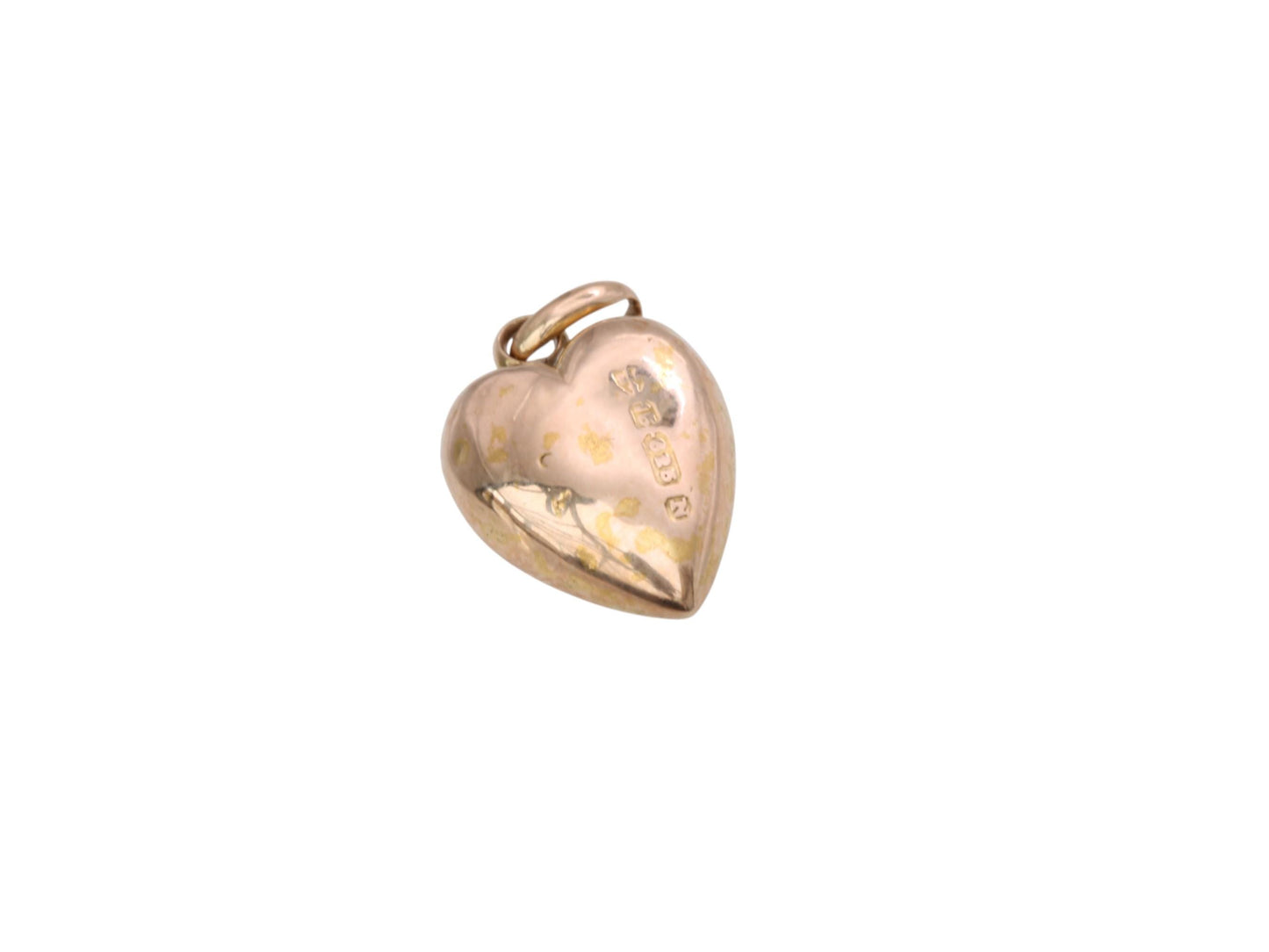 Antique-15ct-Gold-Lily-Of-The-Valley-Diamond-Heart-Charm-Pendant,-1896