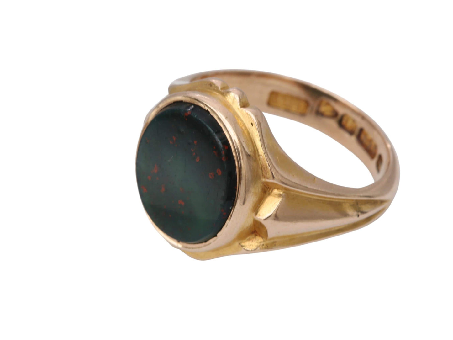 Antique 15ct Gold Bloodstone Signet Ring, 1893