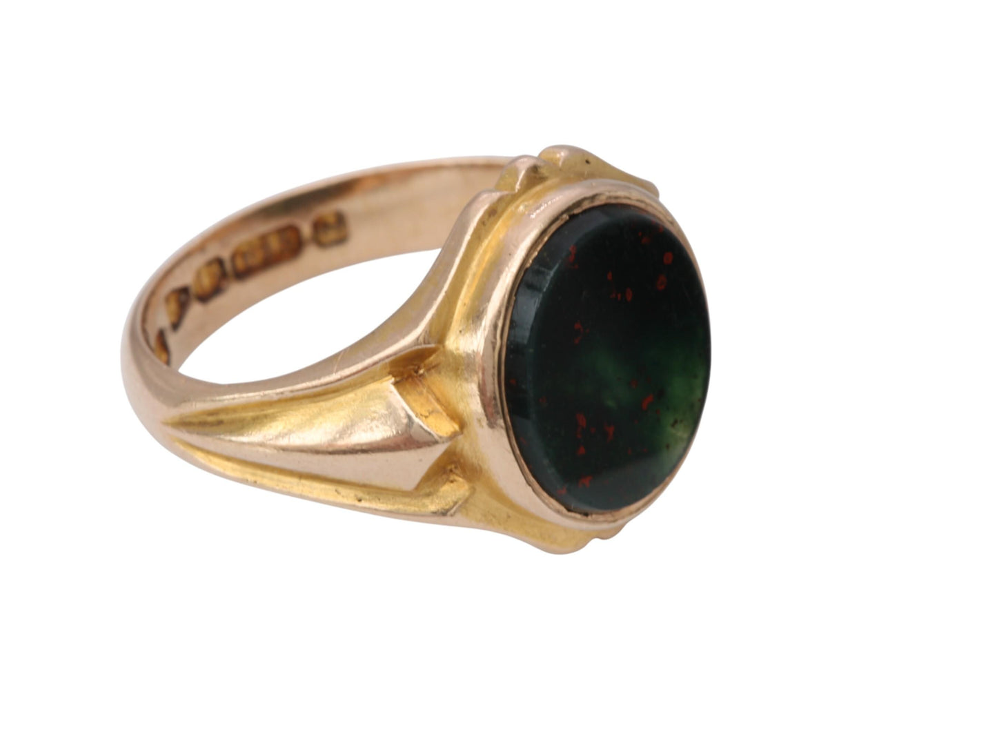 Antique 15ct Gold Bloodstone Signet Ring, 1893