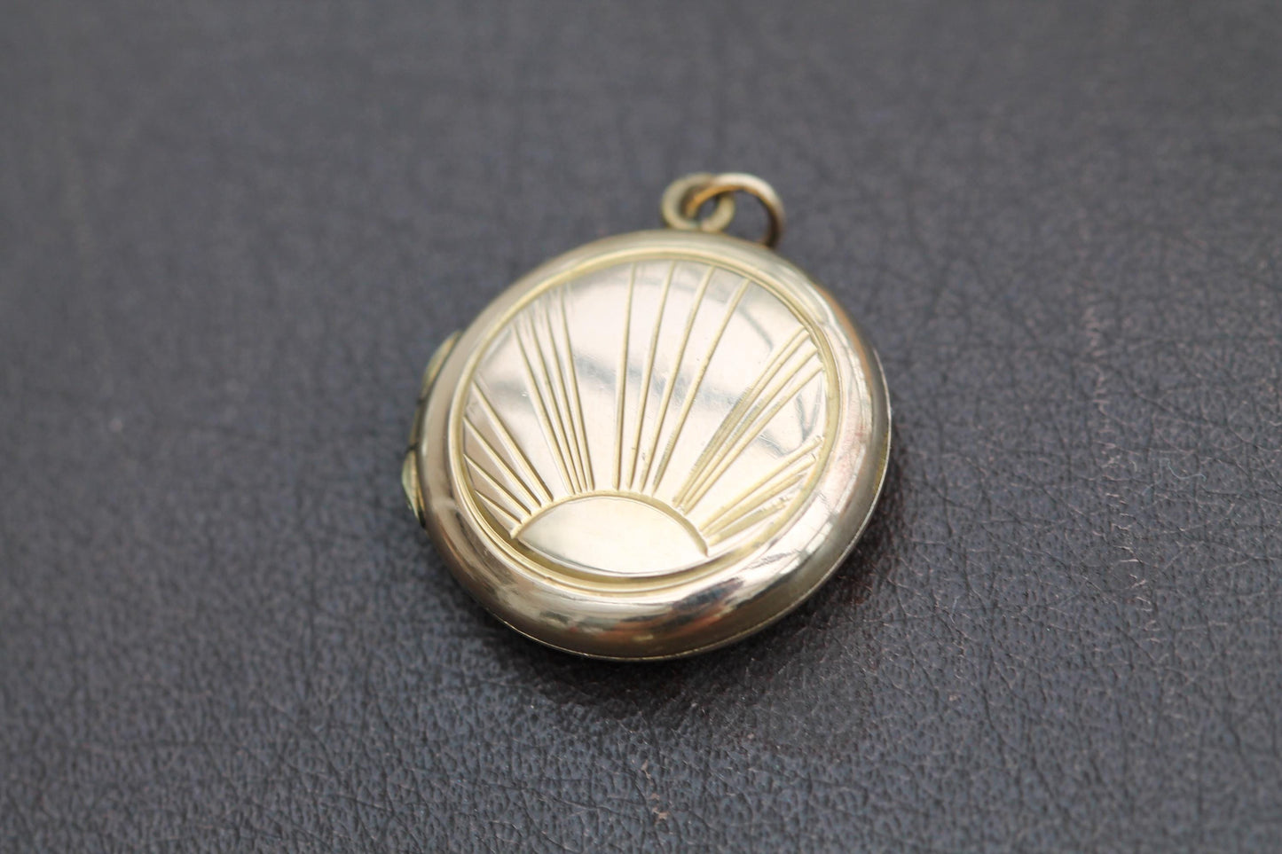 Vintage 9ct Gold Sunburst Locket, Art Deco Style c.1950