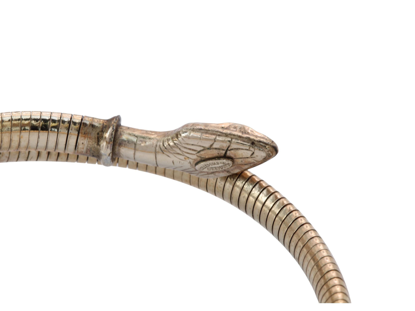 Antique 9ct Rolled Gold Snake Bangle