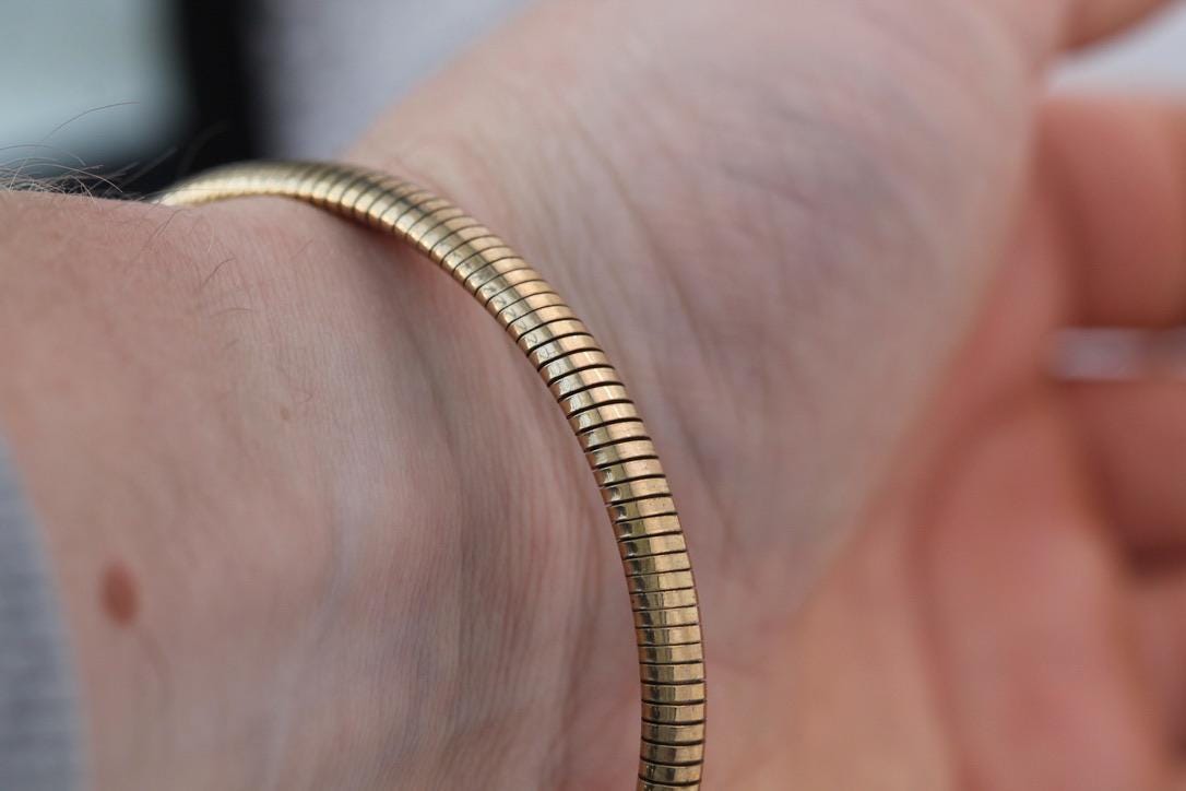 Antique-9ct-Rolled-Gold-Snake-Bangle