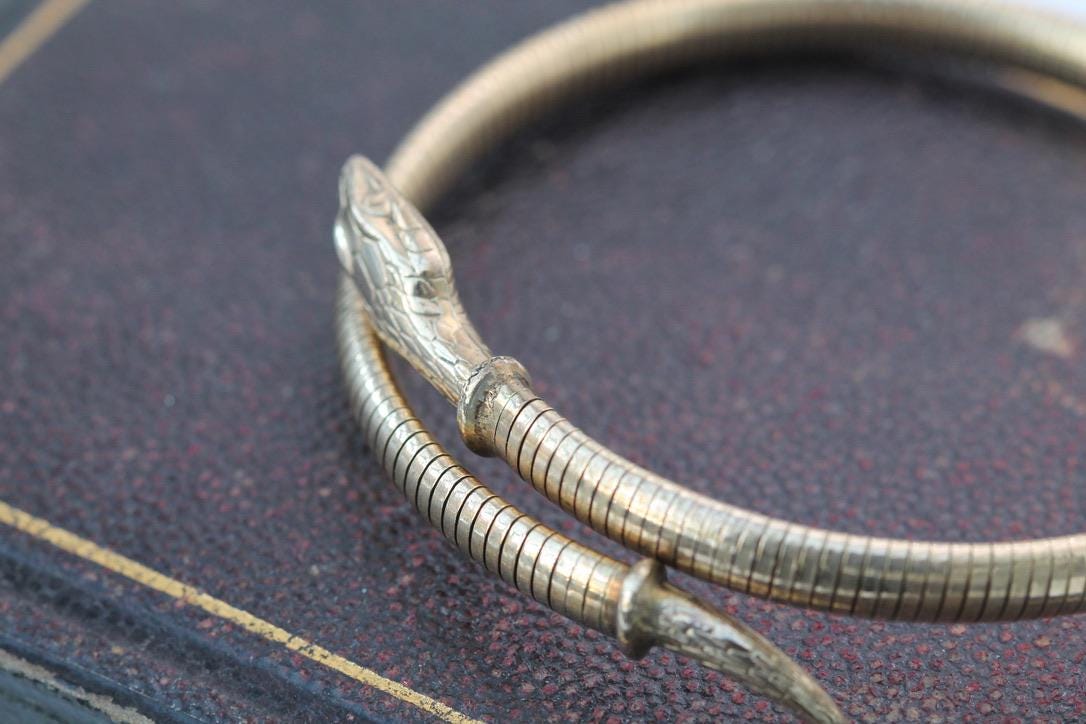 Antique 9ct Rolled Gold Snake Bangle