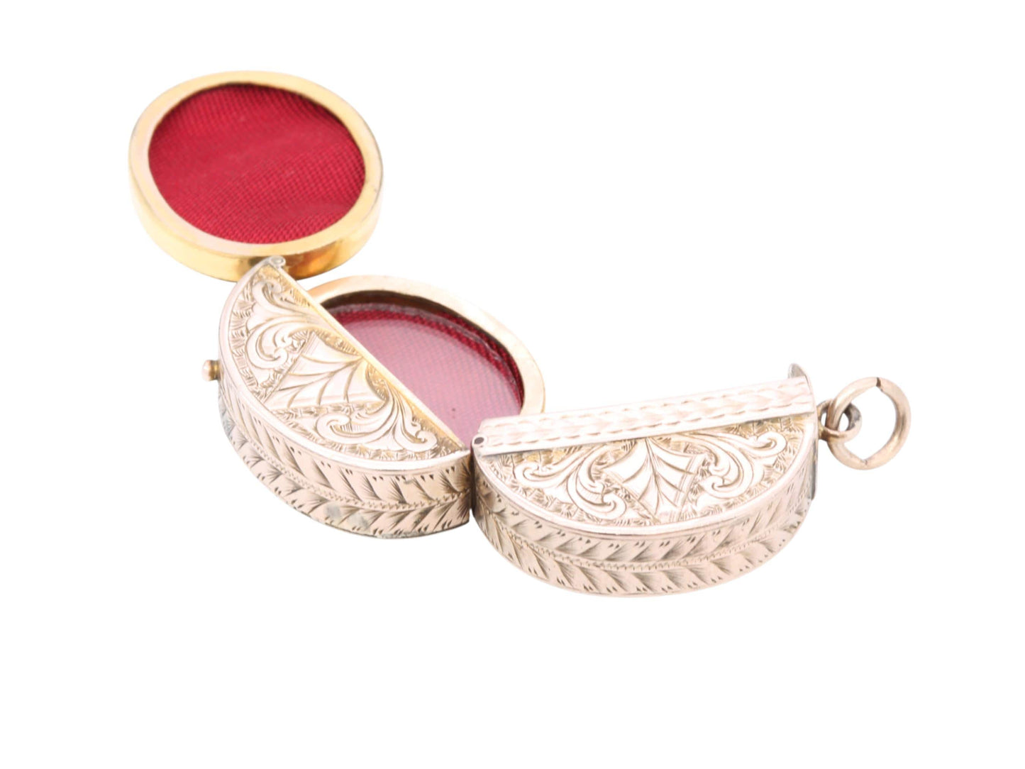 Antique 9ct Gold Chased Double Panel Locket, c.1880