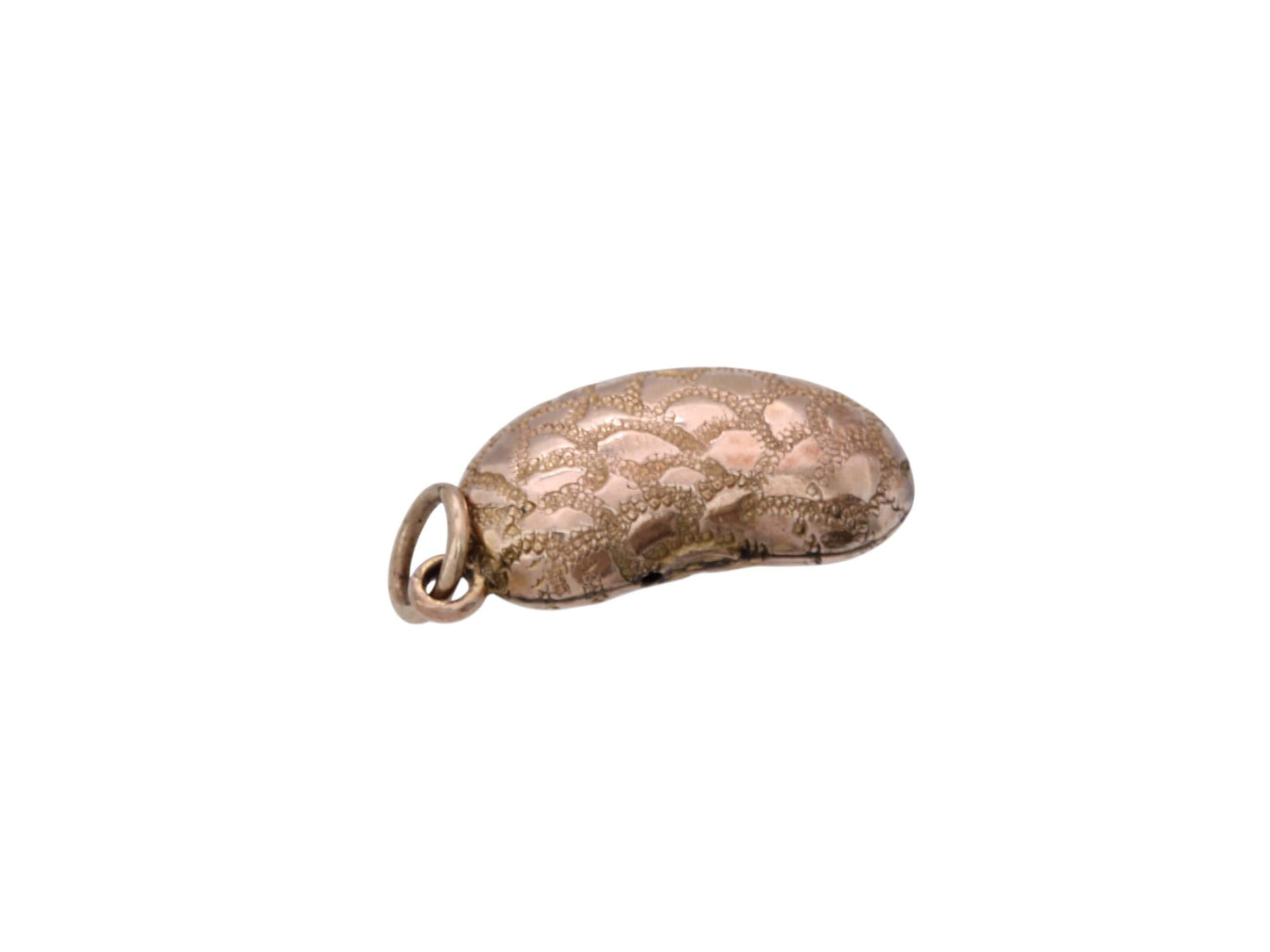 Antique 9ct Gold Chased Lucky Bean Charm