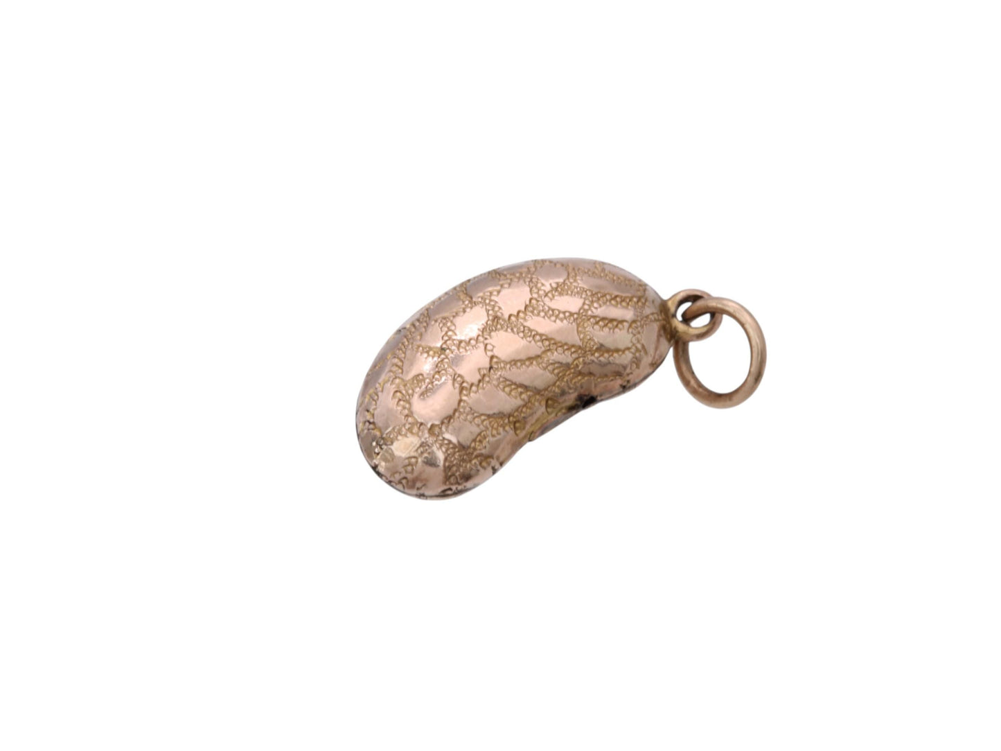 Antique 9ct Gold Chased Lucky Bean Charm