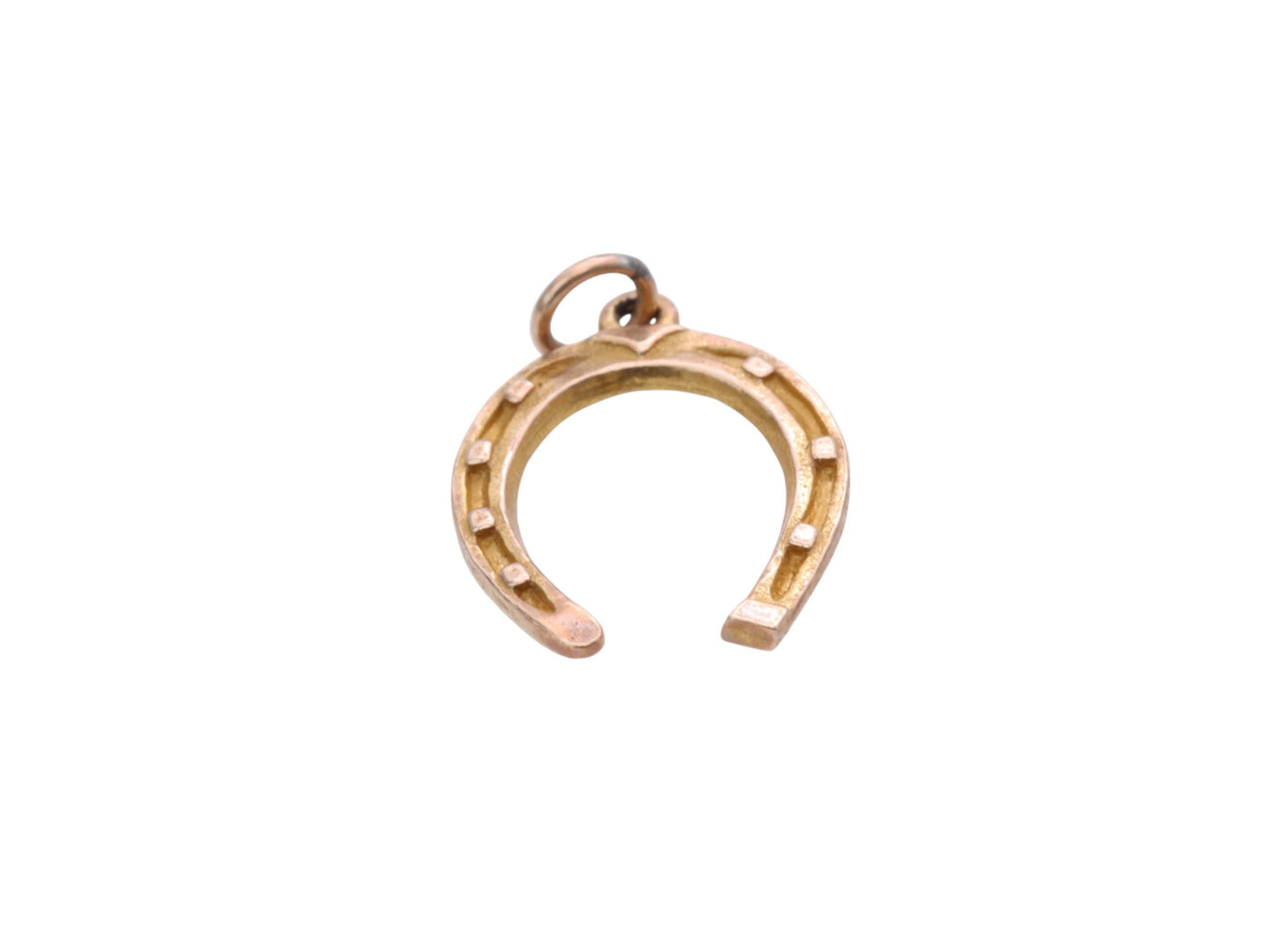 Antique 9ct Gold Lucky Horseshoe Pendant Charm